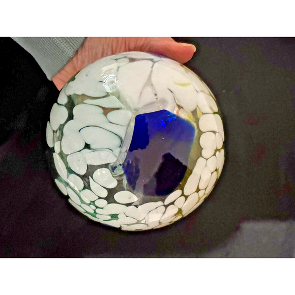 HUGE Art Glass Fairy Orb 5" Ball Ornament Stunning Colors - Picture 9 of 9